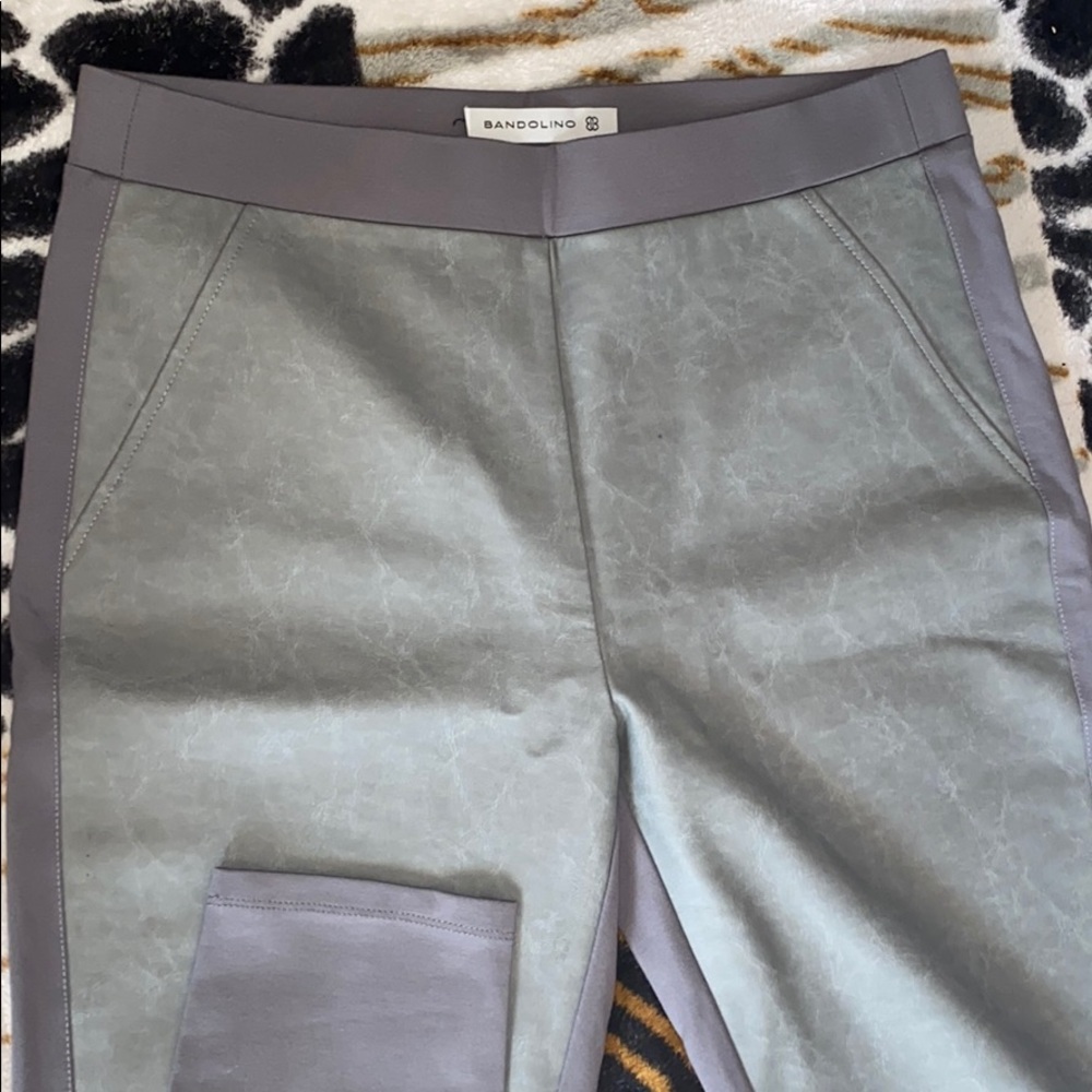 Bandolino Grey Leather Leggings Size 8